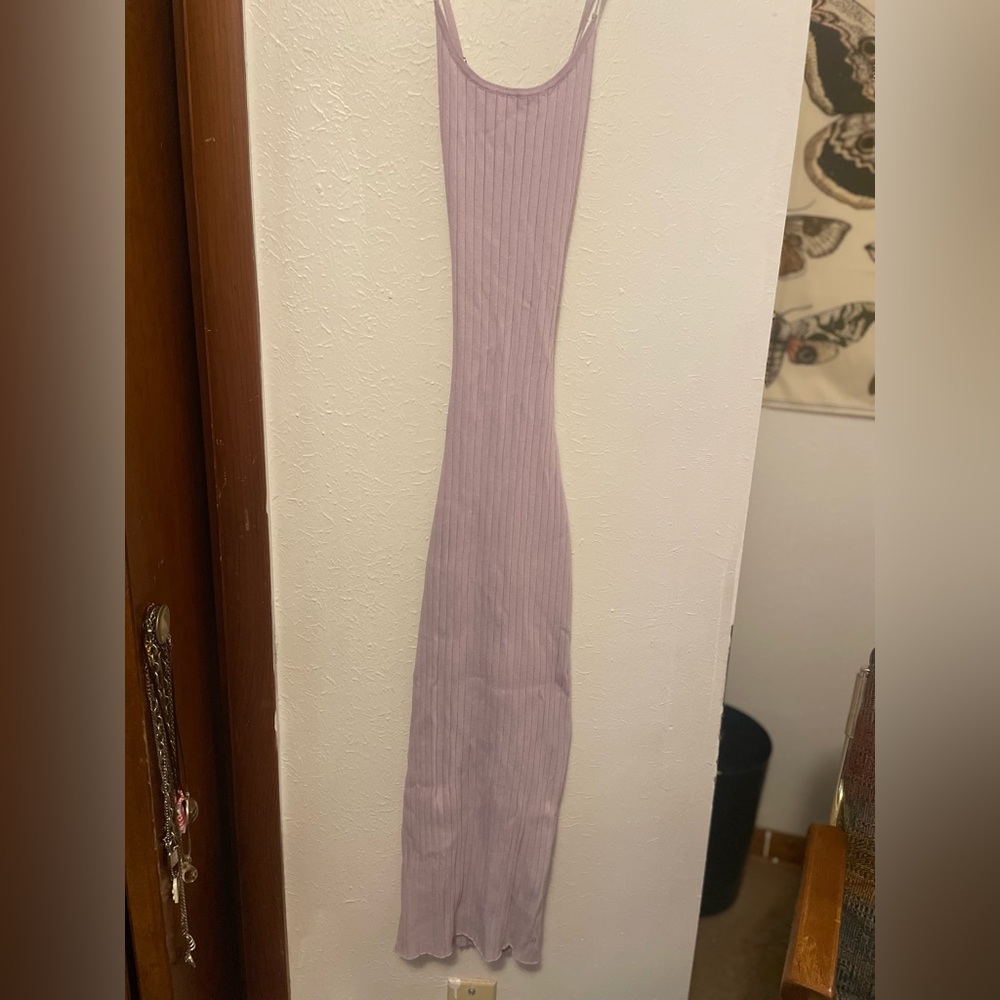 LAVENDER BACKLESS BODYCON DRESS